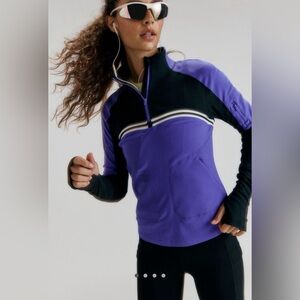 Free people movement hike haven quarter zip NWT $98 Pulse/Black Combo